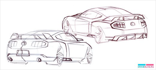 Первые дизайн-скетчи Shelby GT500