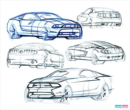 Первые дизайн-скетчи Shelby GT500