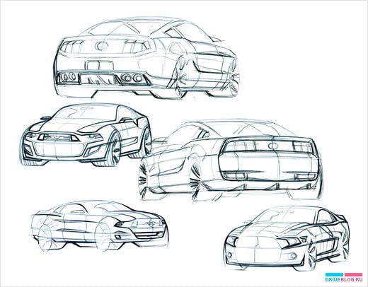 Первые дизайн-скетчи Shelby GT500