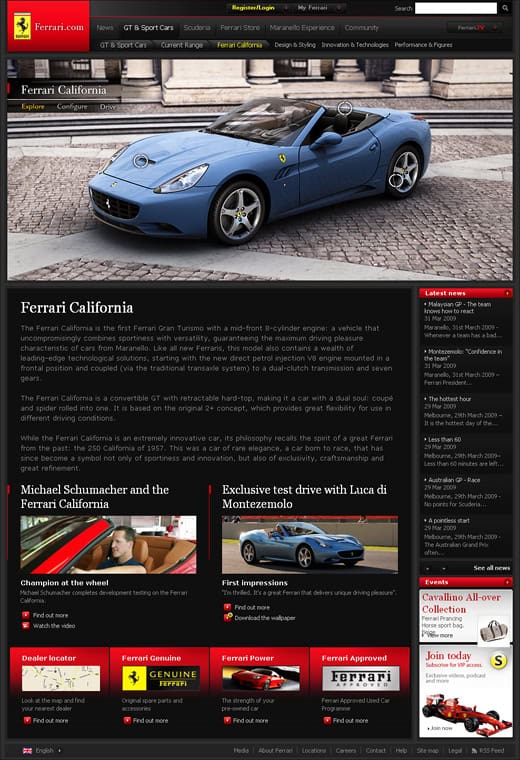 Открытие сезона F1 и новый сайт Ferrari